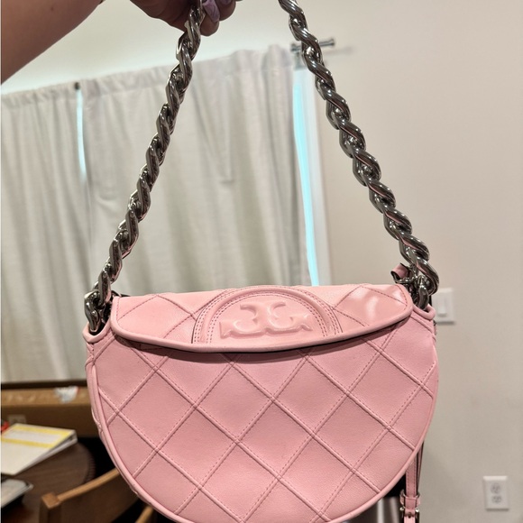 Tory Burch mini soft Fleming crescent bag - Picture 4 of 8